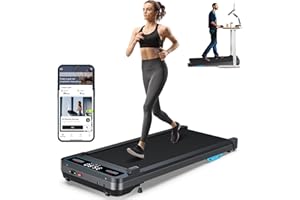 COZYINN Walking Pad Under Desk Treadmill: Voice Controlled Smart Treadmill Work with WELLFIT ZWIFT KINOMAP APP Control for Home Office - 2.5HP 2 in 1 Walking Pad with Remote Control