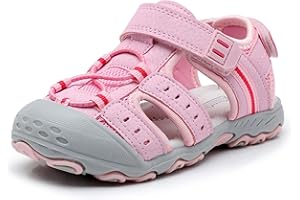 Ahannie Boys Girls Outdoor Sport Sandals,Kids Closed Toe Beach Sandals, Toddler Summer Shoes