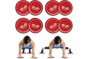 iQinQi Exercise Core Sliders for Working Out, Dual Sided Sliding Discs Use on Hardwood Floors, Workout Glider Discs Abdominal & Total Body Gym Exercise Equipment for Home