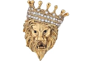 RRDAILY Crown Pel Pin for Men,Vintage Lapel Pin for Men Suits Enamel Backpacks Pins Coat Jacket Lion King Crown Pin Graduation Dress Crystal Brooch Badge