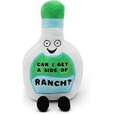 Punchkins &ldquo;Can I Get a Side of Ranch?&rdquo; Ranch Bottle Plush Toy &ndash; Funny Food Plushie Stuffed Animal, Soft 6&Prime; Cute Novelty Gift for Kids &amp; Adults