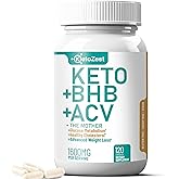 KetoZest Keto ACV BHB Capsules 1600mg for Advanced Weight Loss & Belly Fat Burn - Organic Apple Cider Vinegar with The Mother Ketones Vegan Supplement - with Vitamin D3 Zinc Chromium for Men Women