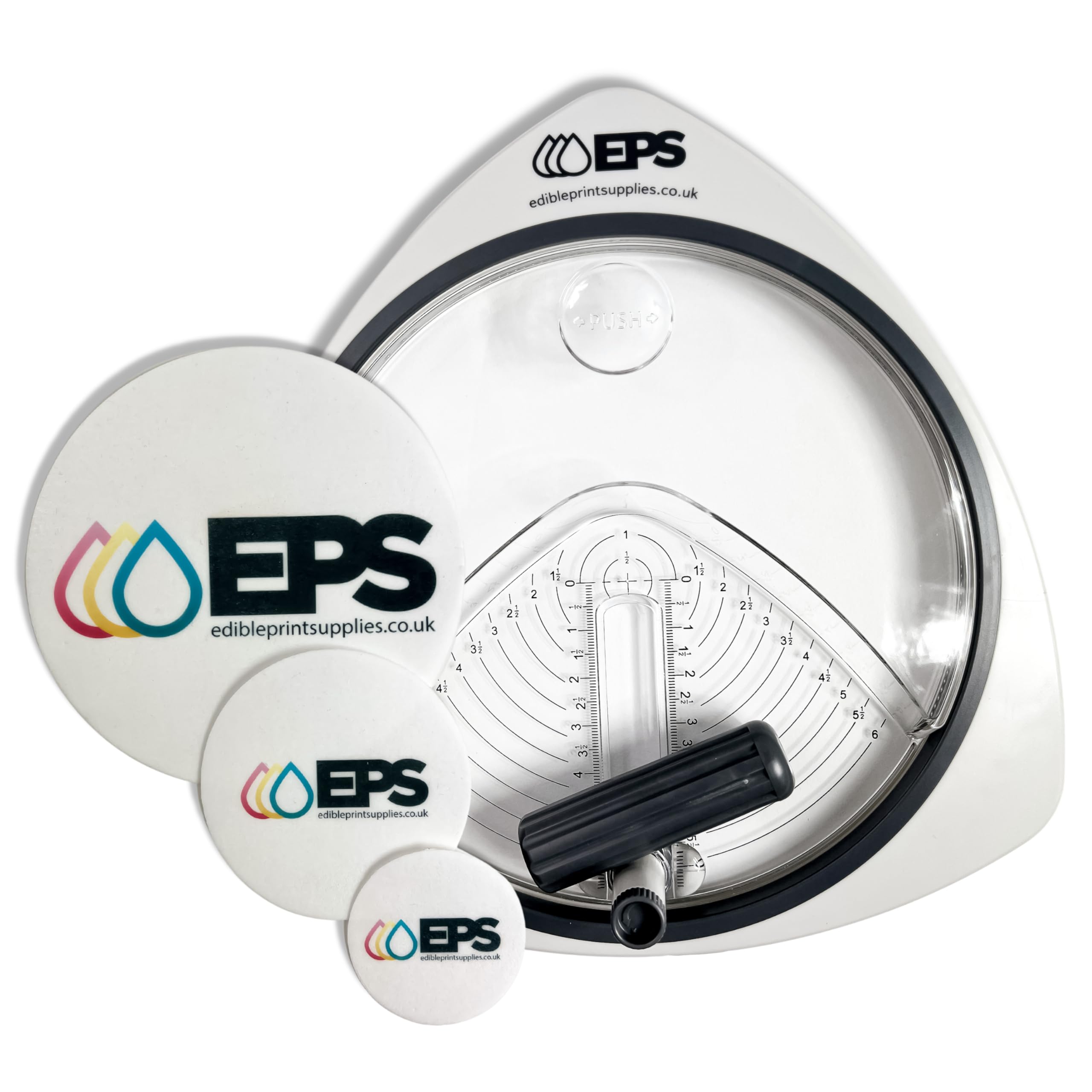 EPS Adjustable Circle Cutter - for Crafts & Cutting Edible Toppers from 1"-6" from Paper, Card, Icing Sheets and Wafer Paper - Cuts Circle Cake, Cupcake and Cocktail Toppers