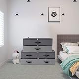 Omygarden Foldable Under Bed Storage Box 90x42x18cm 2PCS Black Grey view 6