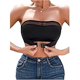 GORGLITTER Women's Strapless Bra Front Closure No Padding Comfort Wireless One Piece Backless Bandeau Bra
