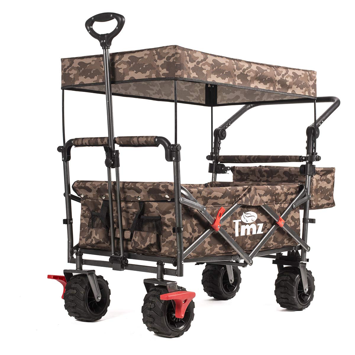 folding wagon with push handle