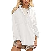 Locachy Women's Casual Oversized Polo Neck Sweatshirt Lapel Long Sleeve Button Pullover Tops Fashion Outfits Clothes