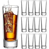 Ruckae 12 Pack 2 OZ Shot Glasses Set Clear Shot Glasses Bulk with Heavy Base Bar Cylinder Glass Shot Cups for Vodka Tequila Whiskey Liquor Cocktail (Cylinder Shaped)