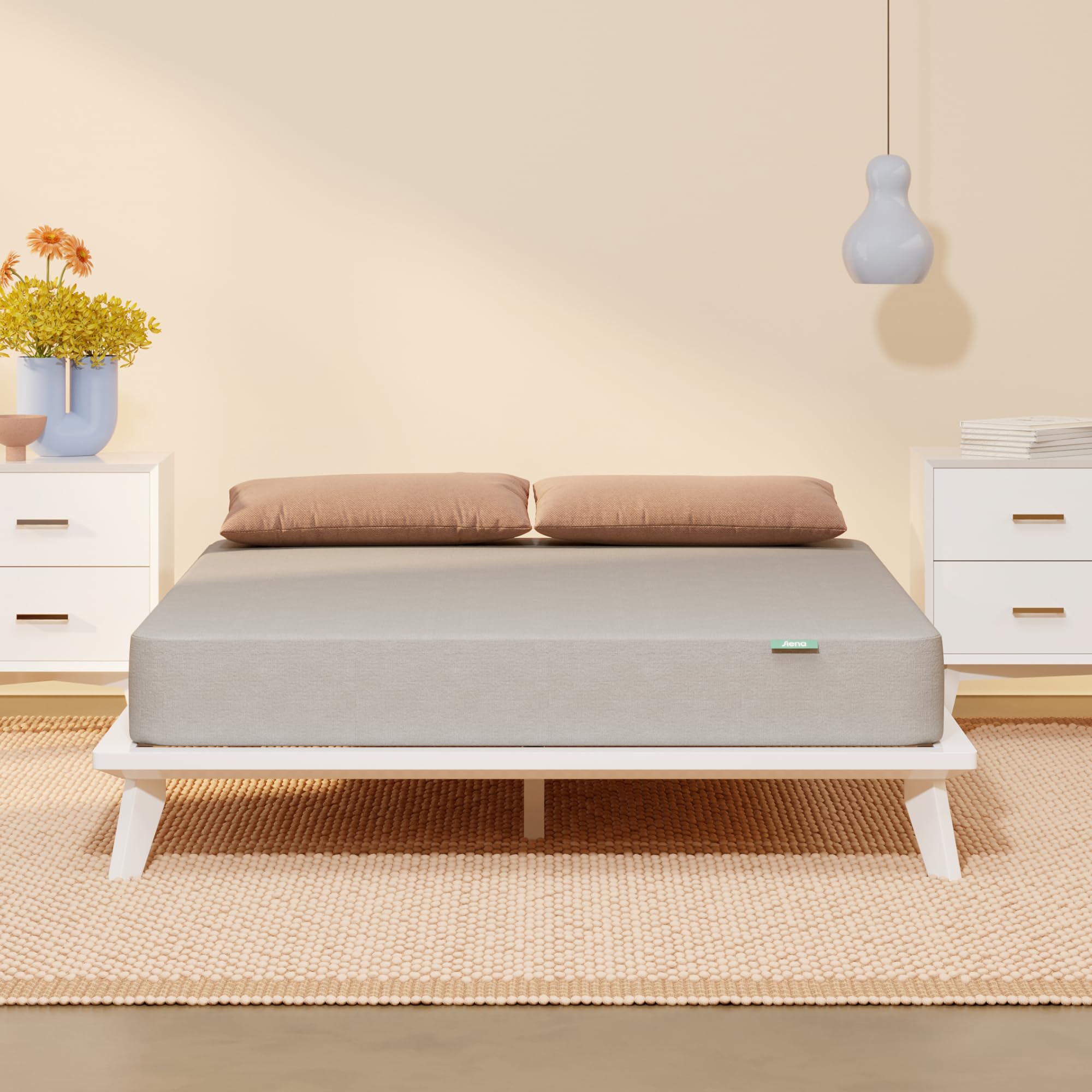 Siena 8” Cal King Gel Memory Foam Mattress – Medium Firm – 180 Night Trial – Premium Pressure-Relieving Layers – 10 Year Manufacturer Warranty – CertiPUR-US® Certified