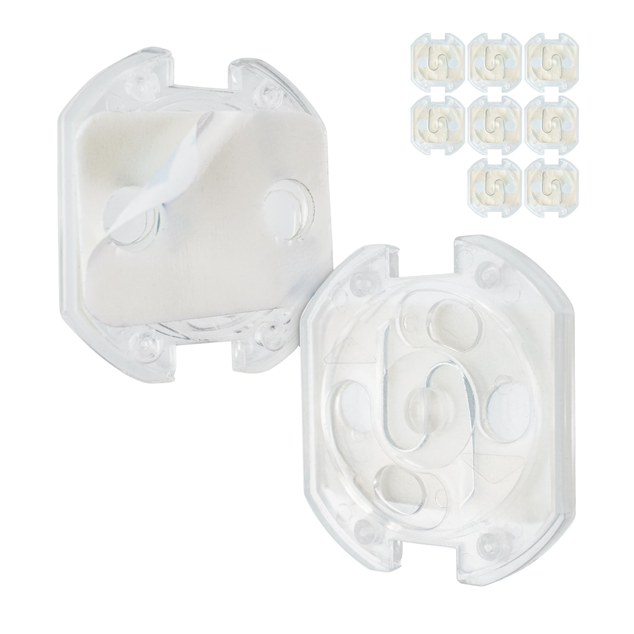 Sockets child protection for gluing, 10 pieces, suitable for Schuko sockets type F, in transparent, Schuko protection, outlet safety plug, connector child security, baby point lock set