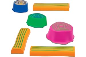 edxeducation Step-a-Trail - 6 Piece Backyard Obstacle Course for Kids - Indoor and Outdoor - Build Coordination and Confidence - Physical and Sensory Play