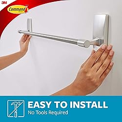 Command Bath Satin Nickel Towel Bar with Water
