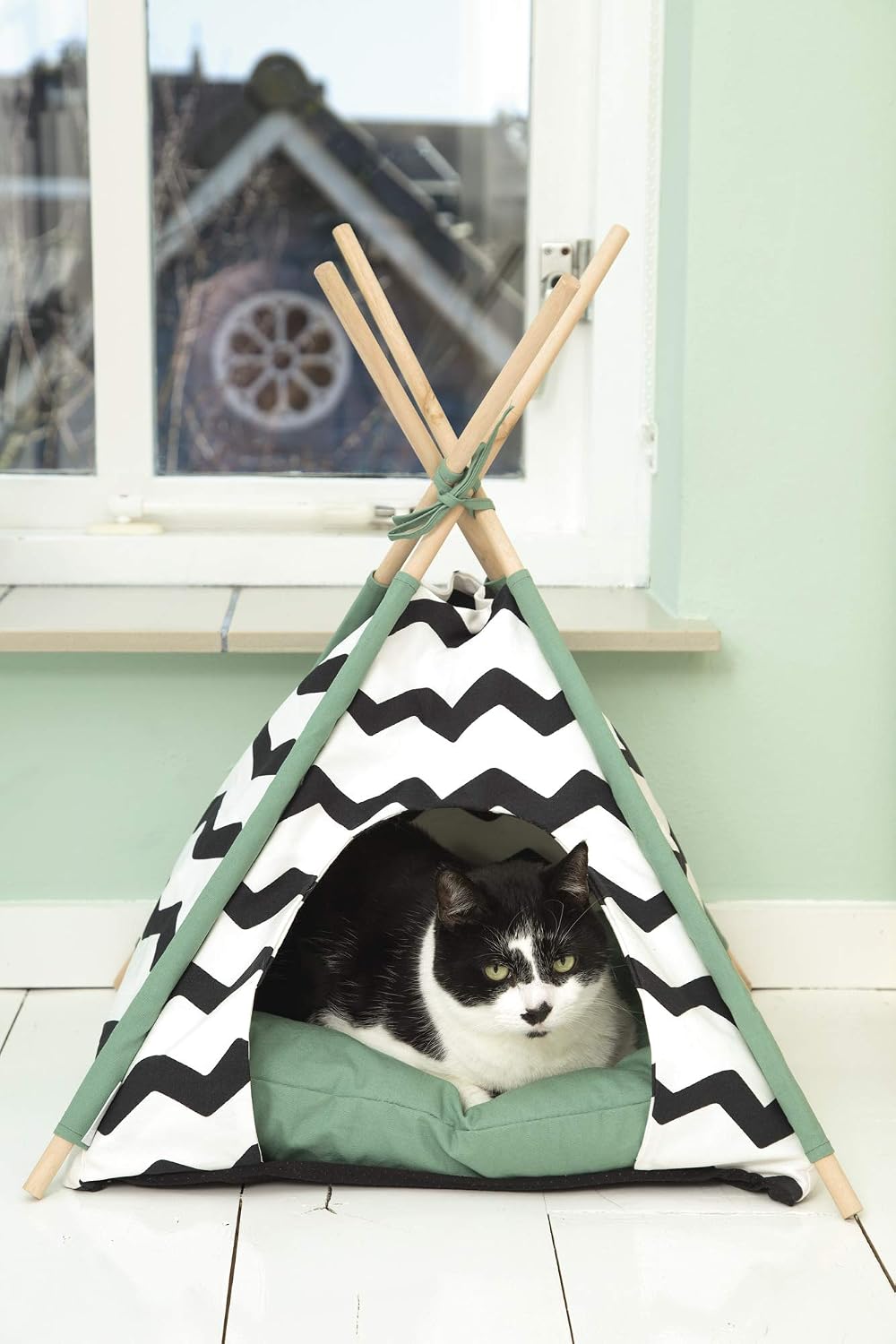 Beeztees Cushion washable at 30 °C, black / white, 50x50x80 cm (1er Pack) - Image 4