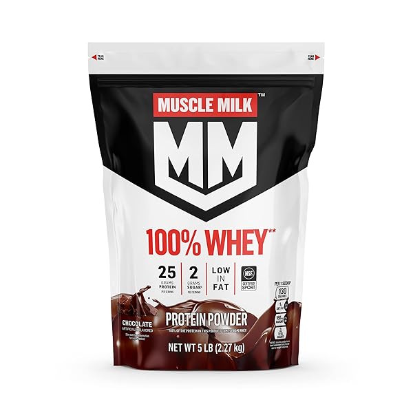 MUSCLE MILK 100% WHEY PROTEIN POWDER, CHOCOLATE, 5...