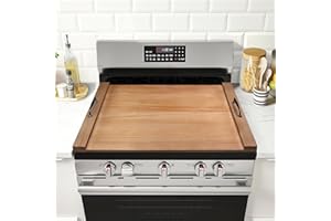 GASHELL Electric Stove Top Cover for Gas Stove with Handles, Wood Noodle Board(Pine Wood)