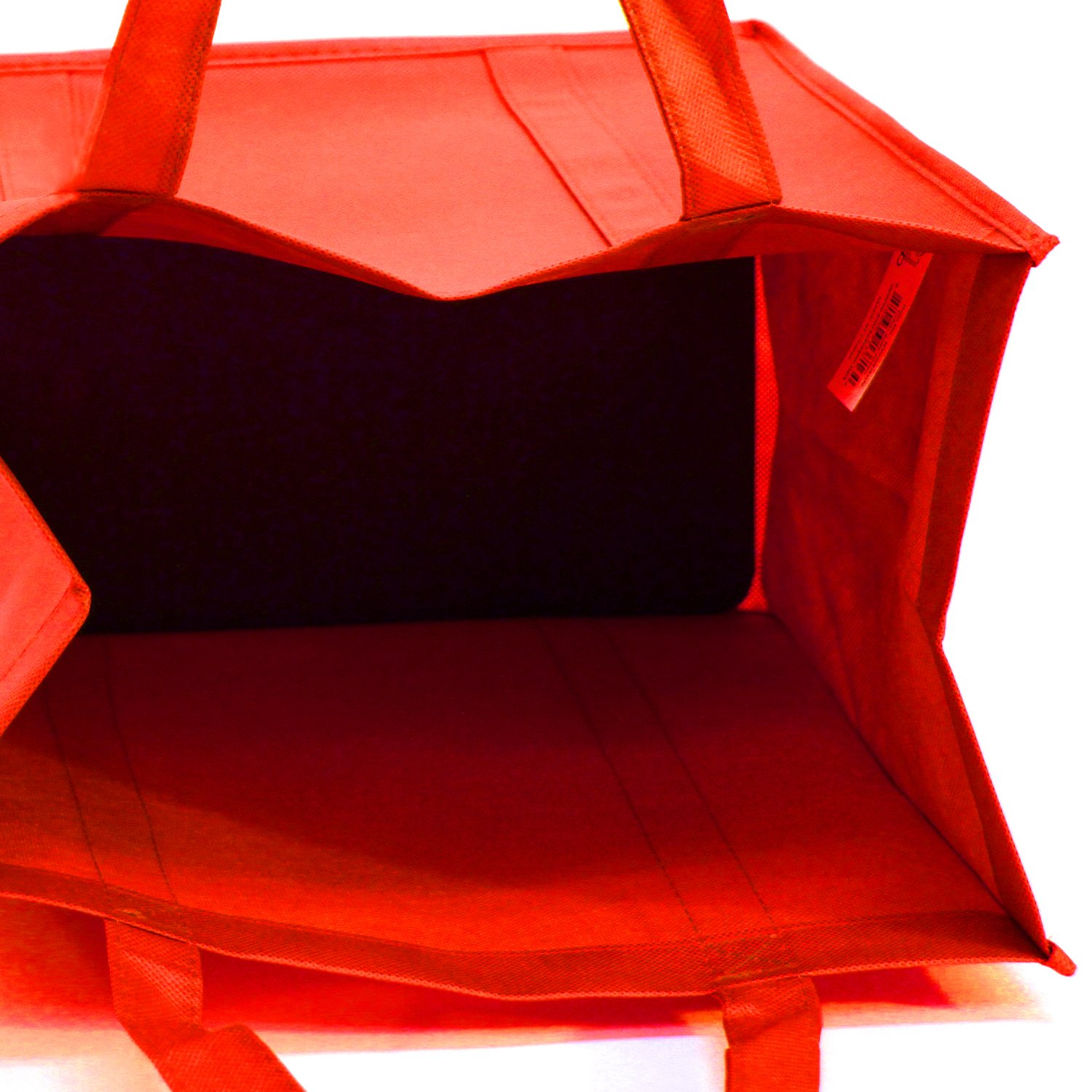 10 Pack Heavy Duty Grocery Tote Bag, Red Large & Super Strong, Reusable