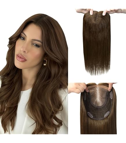 Remy Human Hair Topper Clip In Integrated Top Piece 6-8 Inches Wavy Remeehi Seamless Curly Wavy Hair 100% Human Hair Topper Hair  main image 2