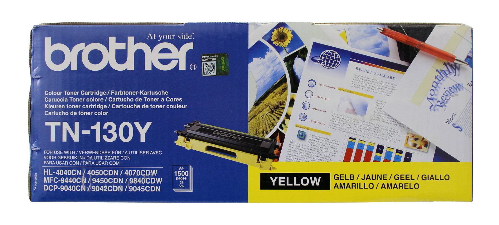 Brother TN130Y - Yellow - original - toner cartridge - for Brother DCP-9040, 9042, 9045, HL-4040, 4050, 4070, MFC-9440, 9450, 9840
