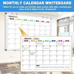 CALENBO Big Magnetic Whiteboard Calendar - 60 X 40