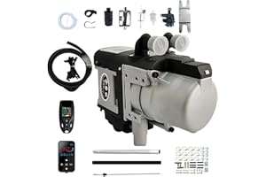 Universal 12V 24V 5KW Diesel Water Heater, Hydronic Coolant Parking Heating Unit with Remote Control, High Efficiency Engine 