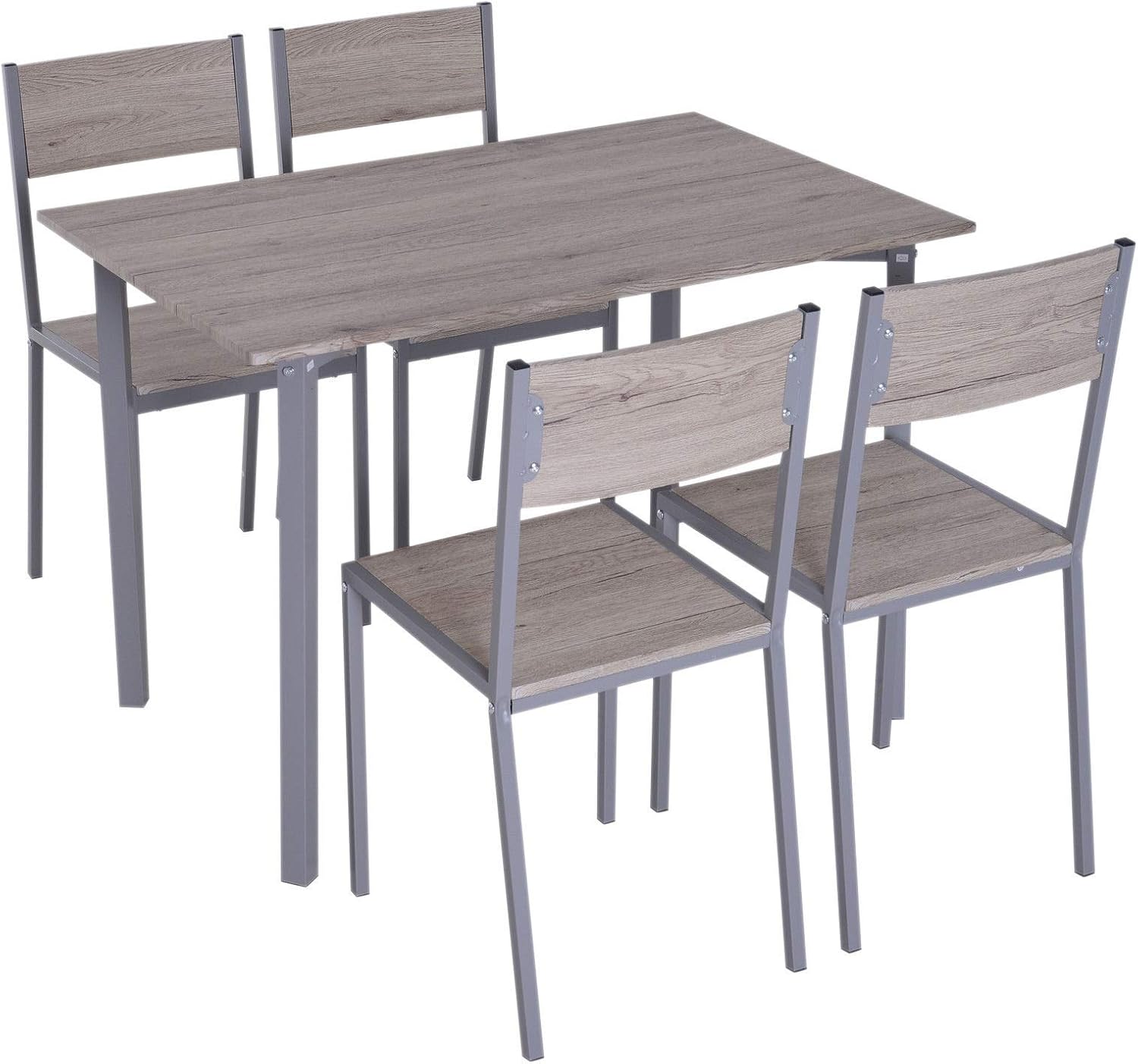 Amazon Com Natural Wooden 5 Pcs Dining Set 1 Table 4 Comfortable