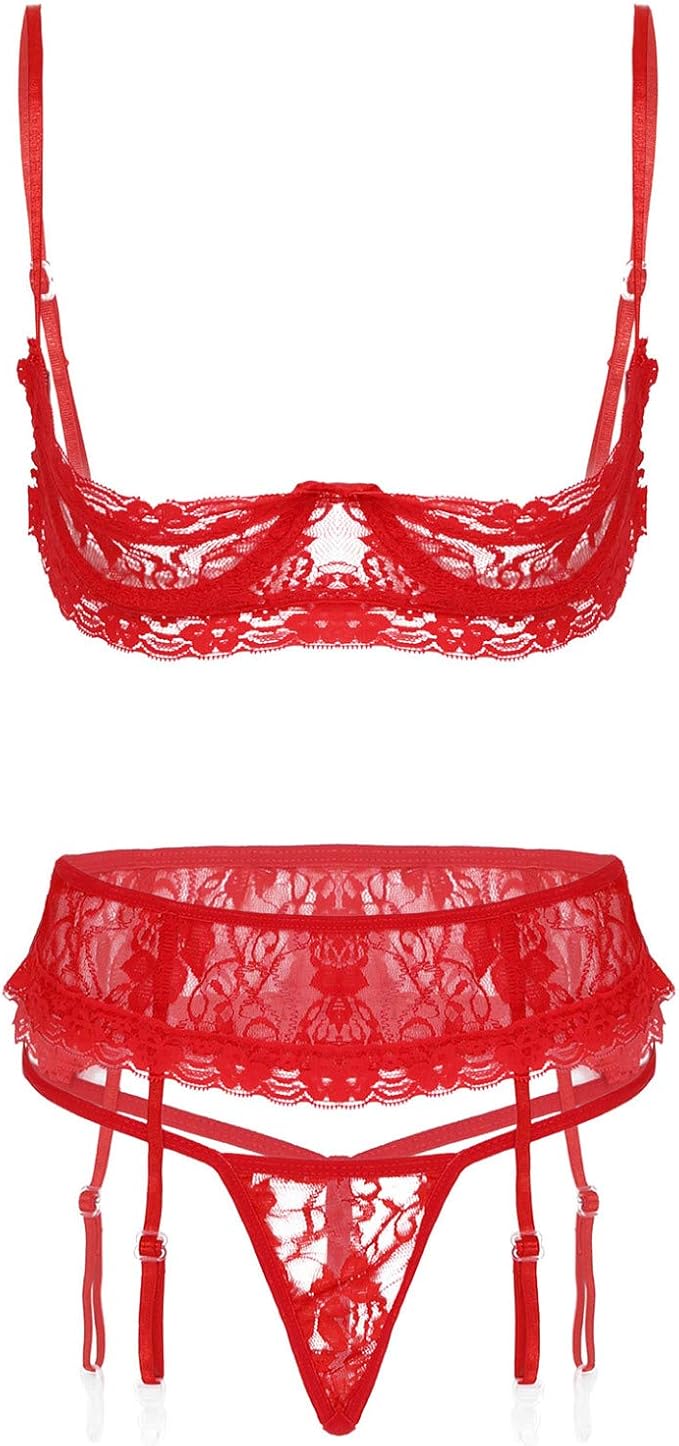 Generisch Damen Dessous-Sets Damen PU Dessous Schna Produktbild-Vorschau 9
