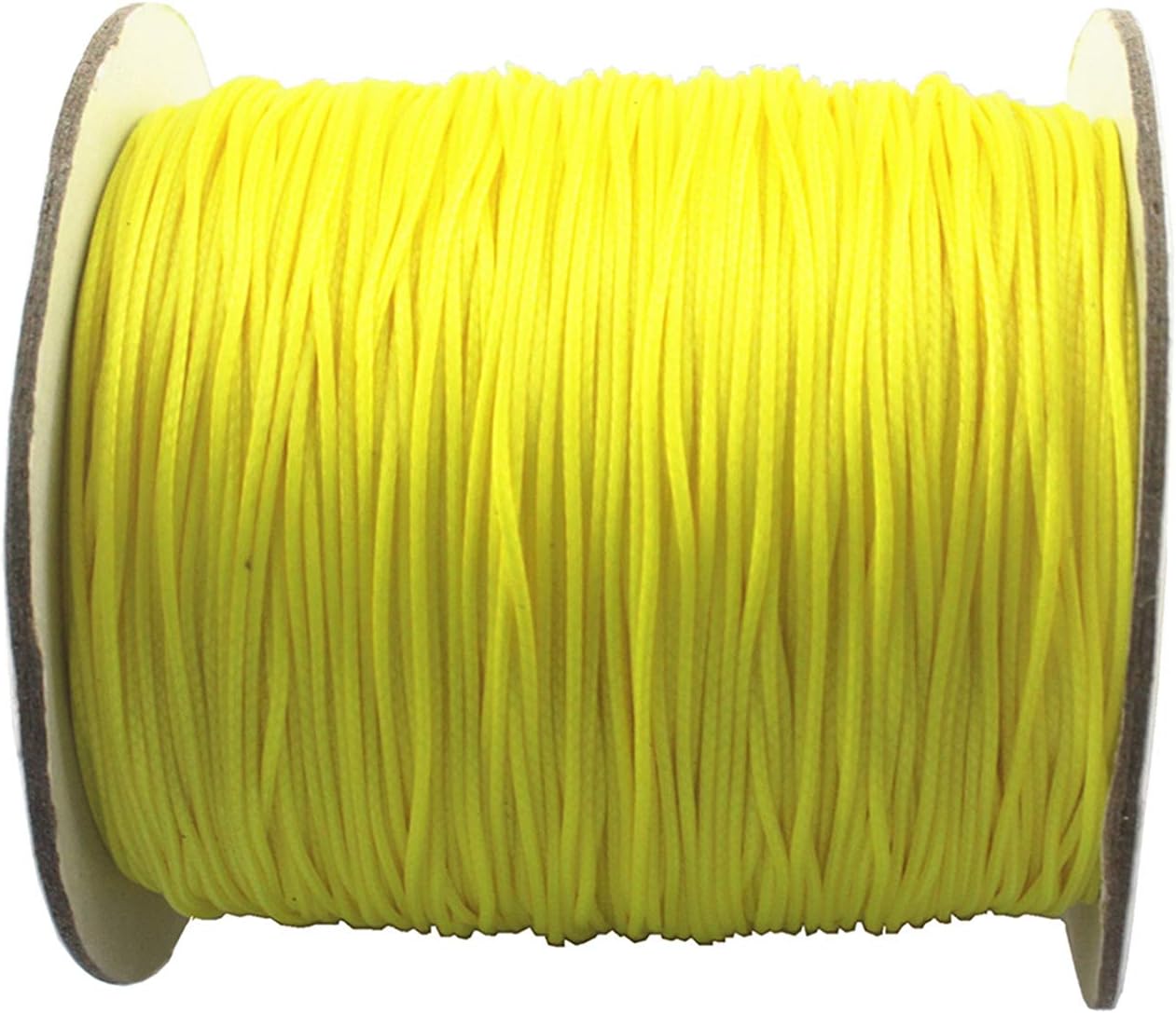 QIANHAILIZZ 150 Yards 0.5 mm Waxed Jewelry Making Cord Waxed Beading String Craft DIY Thread LXX120601805 (Yellow)