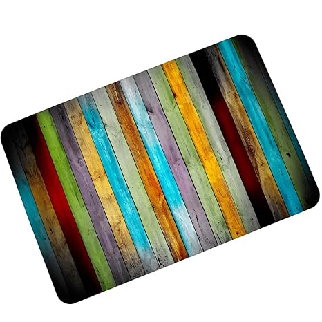 YOUJIA Türmatte Retro Fußmatte Holzmuster Fußabstreifer Sauberlaufmatte Rutschfest Badematten (Holzmuster #2, 45 * 75cm)