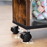 HOOBRO Slim Storage Trolley 4-Tier Narrow Kitchen Cart Rustic Brown Black view 6