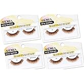 Andrea False Lashes Style 33 - Brown, Natural-Looking Lightweight Fake Eyelashes for Subtle Volume Strip Lashes, 4 Pairs
