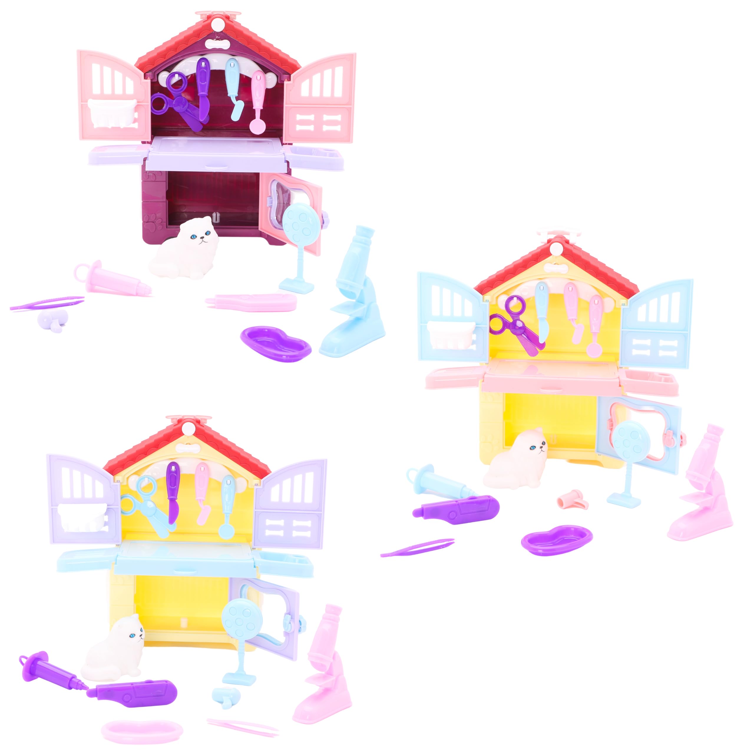 Toyland® 18 Piece Purrfect Pets Vet Centre - Carry Case Animal Pet Care - Imagination Play Set - Ages 3+