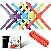 KSENDALO 5 Pack Thick Silicone Trivets for Hot Dishes Eco-Friendly Foldable Trivets for Hot Pots and Pans Folding Trivet Save Much Space for Kitchen Home, Multi-Color
