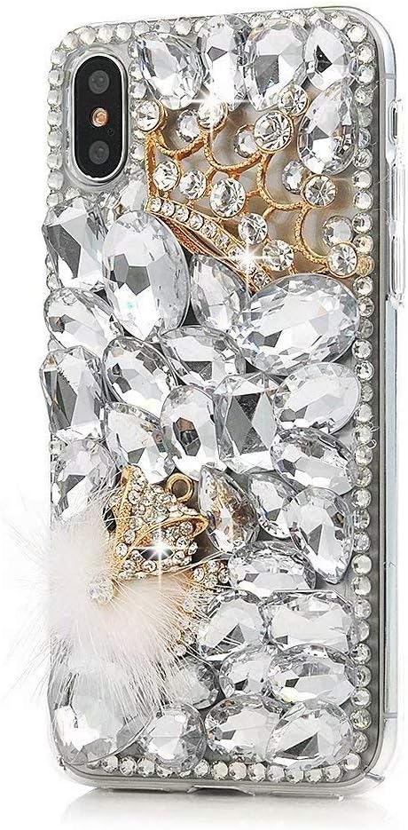iPhone Xs Max Bling Diamond Case,iPhone Xs Max Crystal Rhinestone Case,FreeAir 3D Handmade Crystal Bling Diamonds Shiny Rhinestone Fox and Crown Soft Case for iPhone Xs Max(6.5 inch)