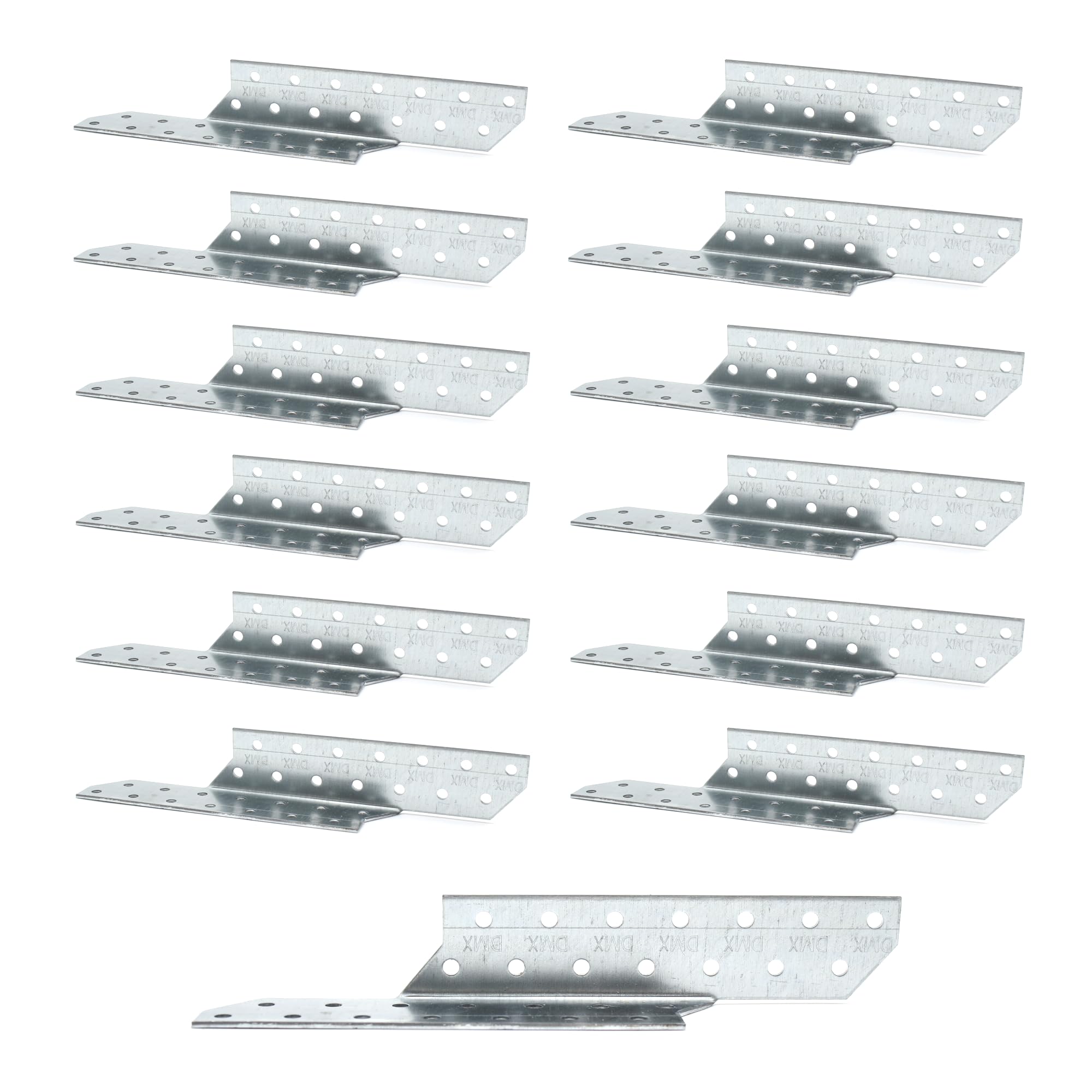 DOJA Barcelona Rafter Purlin Connector, Rafter Anchor and Post Anchor for Rafters 250 x 32 mm Left Pack 12 Heavy Duty Timber Connector Asymmetric Angle Beam Purlin for Construction, Bridges