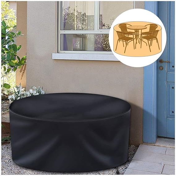 GT Round Garden Table Cover,Patio Set Cover, Waterproof, Windproof