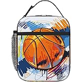 PTPLMM Basketball Lunch Box Insulated Lunch Bag Box kids Girls Boys, Reusable Small Bento Lunch Box Containers for kids Women Men, Cooler Tote Bag Lunchbox for Work Office School Picnic Travel