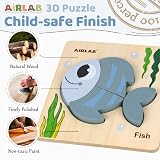 Airlab Wooden Ocean Puzzles 4 Pack Toddler Education Travel Toys 1 2 3 Years view 3