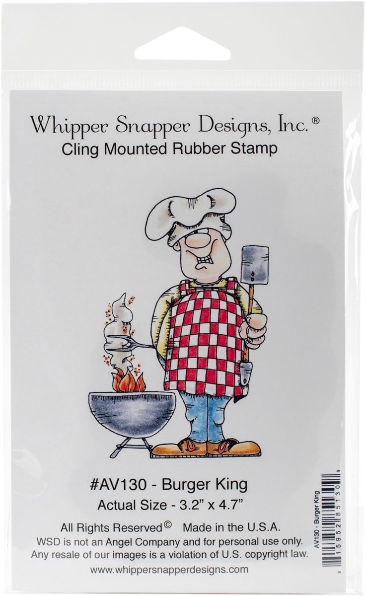 Whipper Snapper Designs Cling Stamp 4 x 6-inch Burger King, Acrylic, Multicoloured, 3.9 x 6.9 x 0.1 cm