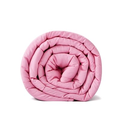 TONGDADA Kids Weighted Blanket | 40''x60'',7lbs | for Child Between 55-80 lbs | Premium Cotton Material with Glass Beads | Pink