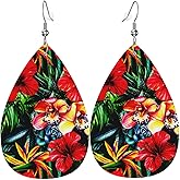 Checkered Earrings Faux Leather Teardrop Earrings For Women Drop Dangle Earrings Checkered Jewelry