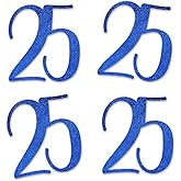 Blue Glitter 25 Cut-Out Numbers, 25th Birthday Party Anniversary Decorations DIY Essentials