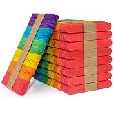 WISYOK 450Pcs Mini Craft Sticks, 2.5 Inch, Rainbow Color | Birtch Wood, Popsicle Sticks for Ice Cream, DIY, Arts, Handwork, School Projects