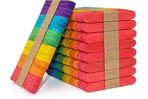 WISYOK 450PCS Colored Craft Sticks, 2.5 Inch Mini Wood Popsicle Sticks, Rainbow Craft Sticks, Ice Cream Sticks for DIY, Craft Creative Designs, Arts & Handwork