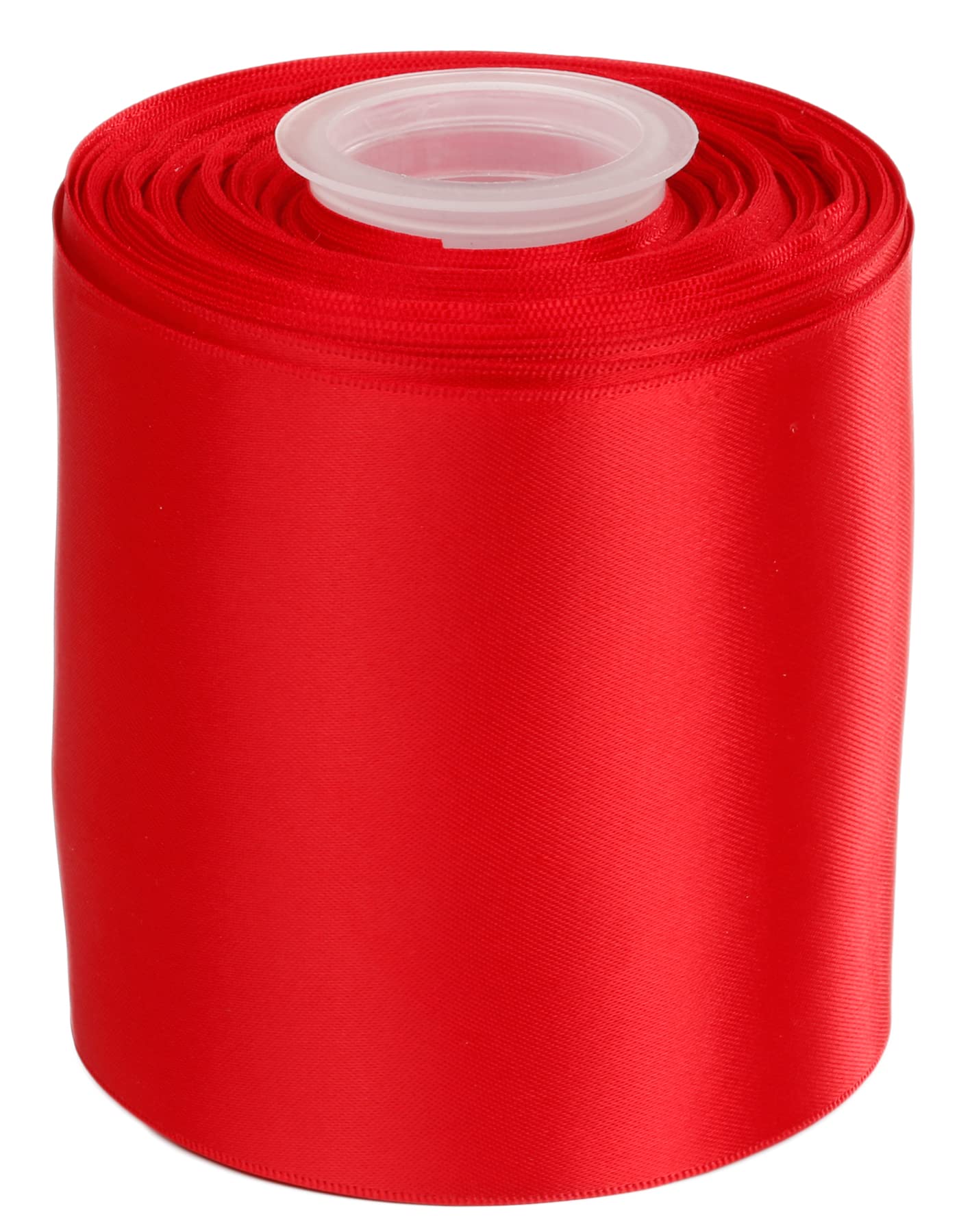 Ribbonitlux 100mm Wide Double Face Satin Ribbon 22 Meters (250-Red, Set for Bow, Party Decor, Sewing Applications, Wedding and Craft