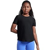 CRZ YOGA Girls Cloudweight Short Sleeve Athletic T Shirts - Active Sports Casual Tees Crew Neck Side Slit Kids Teen