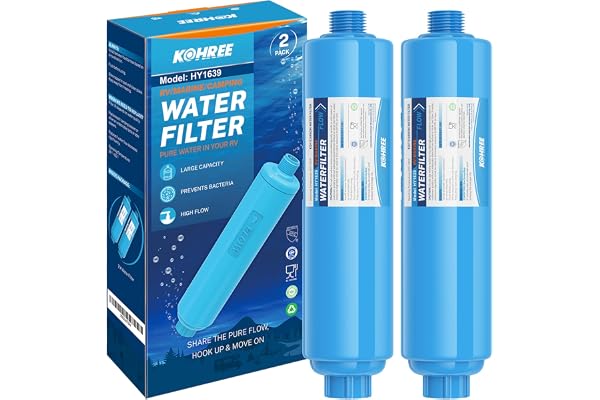 Kohree RV Water Filter, RV Marine KDF Inline Water Filter with NSF & BPA Free Certified, Greatly Reduce Chlorine Heavy Metals