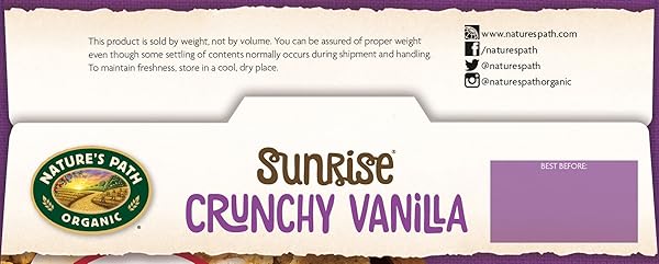 NATURE’S PATH CRUNCHY VANILLA SUNRISE, GLUTEN FREE, 10.6 OUNCES (PACK OF 3)