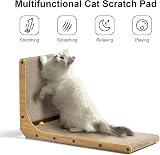 FUKUMARU Cat Scratcher 68 cm L Shape Wall Mounted Cardboard Pad with Ball Toy view 2