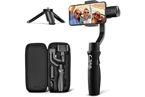 hohem 3-Axis Gimbal Stabilizer for iPhone 13 12 11 PRO X XR XS Smartphone with 3D Inception Sport Mode Object Face Tracking Motion Time-Lapse Quick Balance Handheld Gimbal for Vlog Youtuber Live Video