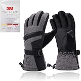 Gonex Ski Gloves for Men Women Teen Boys Girsl Youth, -30℉ Waterproof Touchscreen 3M Thinsulate Snowmobile Winter Snow Gloves
